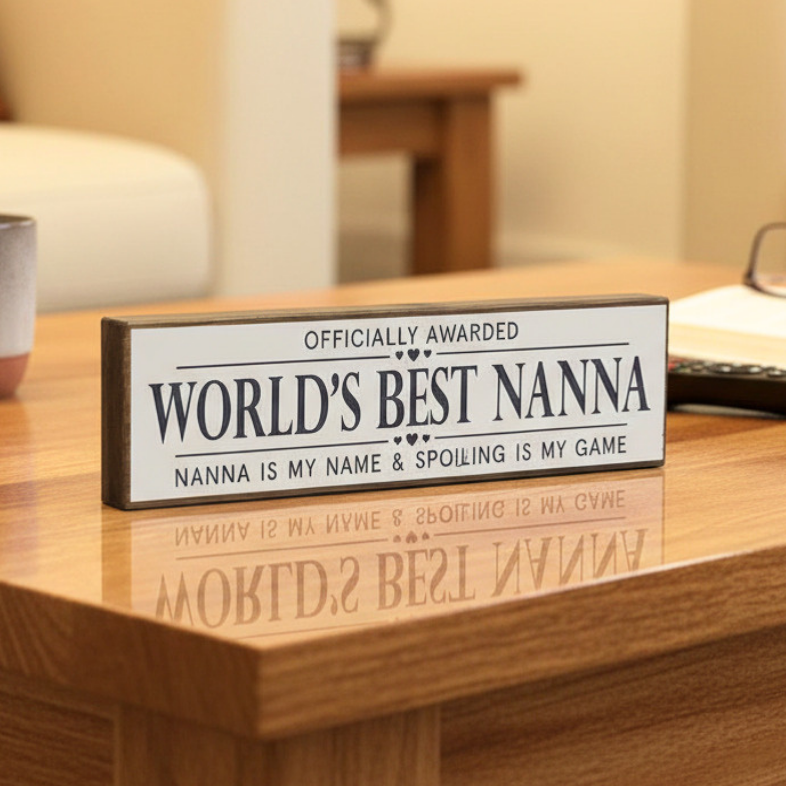 World's Best Nanna | Rustic Block Shelf Sitter