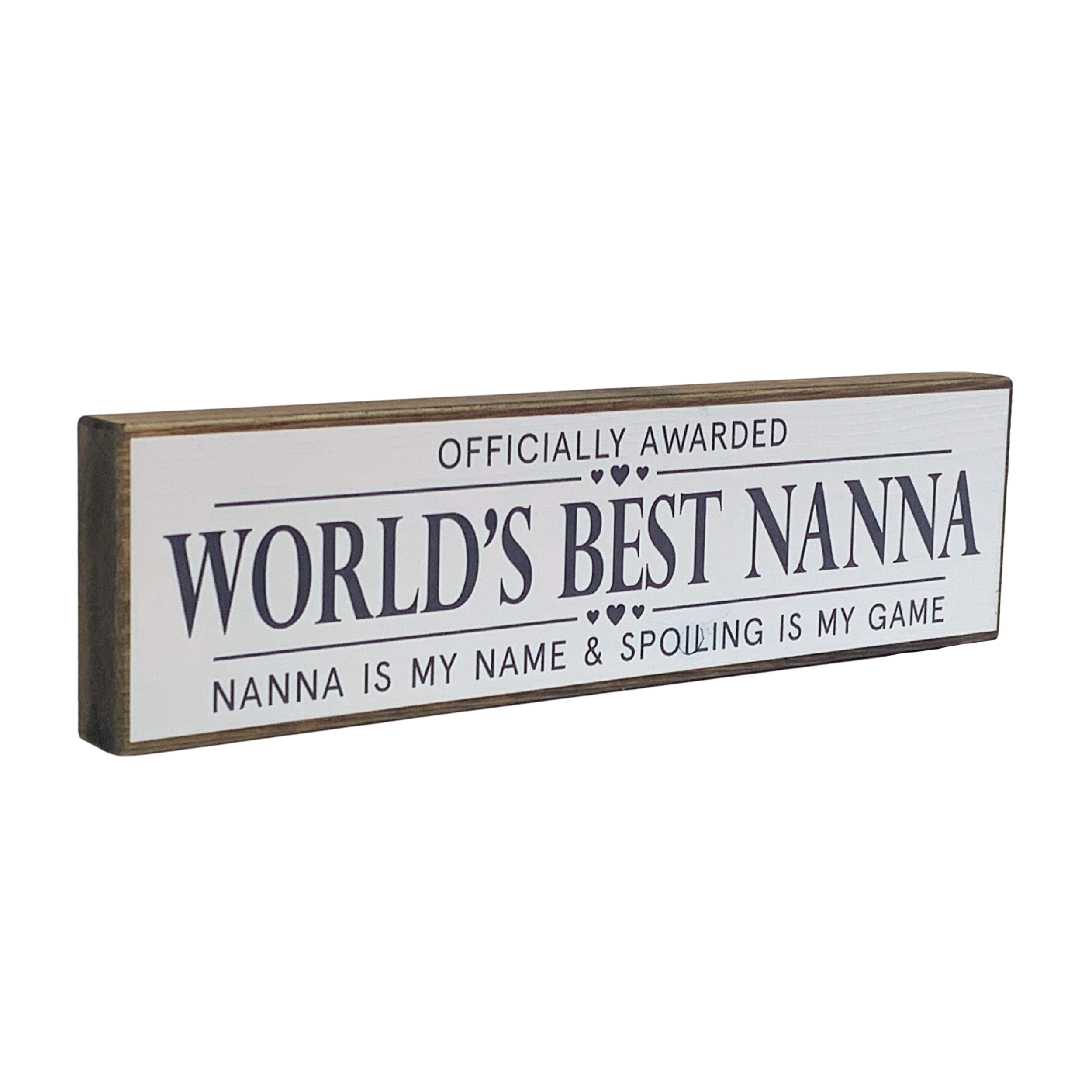World's Best Nanna | Rustic Block Shelf Sitter