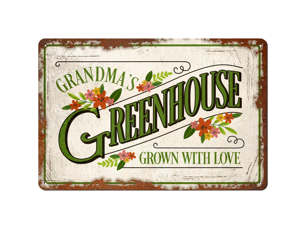 Grandma’s or Grandad’s Greenhouse | Rustic Effect Metal Sign