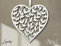 Fretwork Hearts | White Hanging Ornaments (Multiple choices)