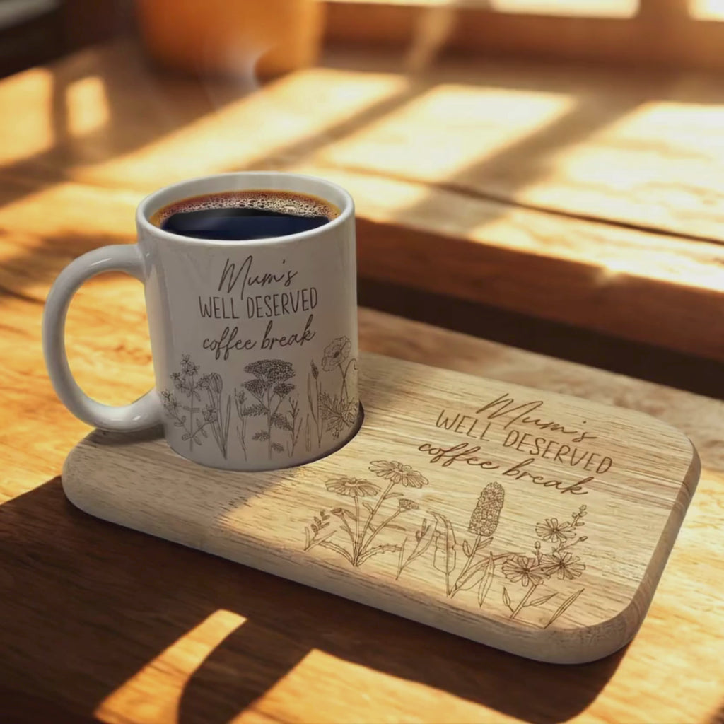Mum's Well Deserved Coffee/Tea Break - Mug & Tray Gift Set
